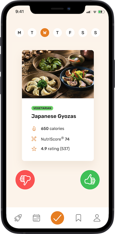 iPhone app
              meal approving plan screen